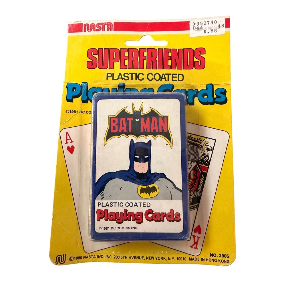Vintage 1981 Batman Superfriends Playing Cards NASTA Plastic Coated DC Comics